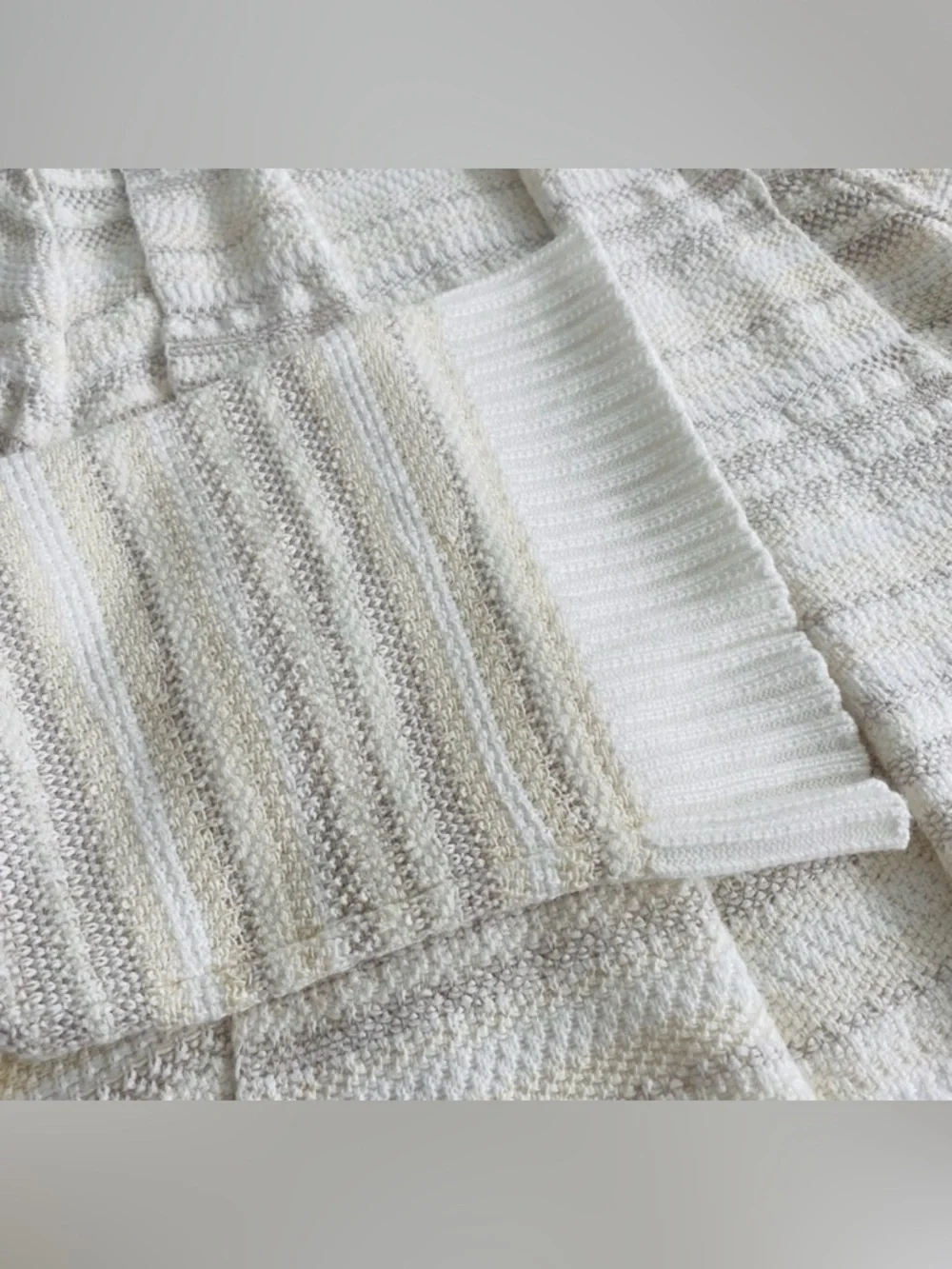 Anthropologie Moth Open Front Cardigan Sweater Beige Tan Textured Knit Size S